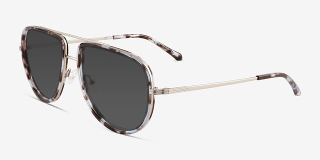 Mortar Tortoise Silver AcetateSunglass Frames from EyeBuyDirect, Angle View