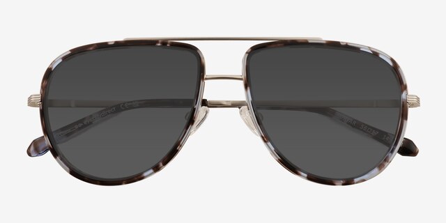 Mortar Tortoise Silver AcetateSunglass Frames from EyeBuyDirect, Closed View