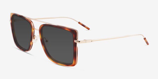 Kiln Tortoise Gold AcetateSunglass Frames from EyeBuyDirect, Angle View