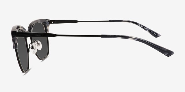 Inlay Tortoise Gunmetal AcetateSunglass Frames from EyeBuyDirect, Side View