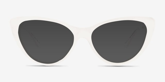 Draft White AcetateSunglass Frames from EyeBuyDirect, Front View