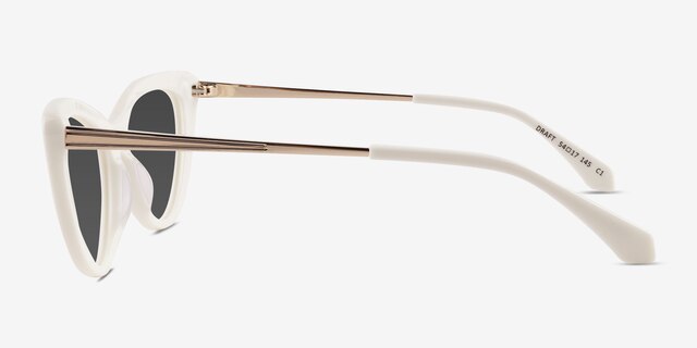 Draft White AcetateSunglass Frames from EyeBuyDirect, Side View