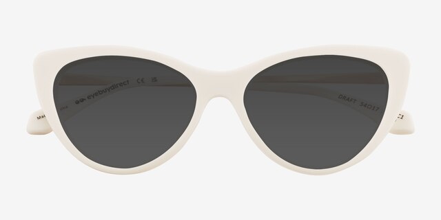 Draft White AcetateSunglass Frames from EyeBuyDirect, Closed View