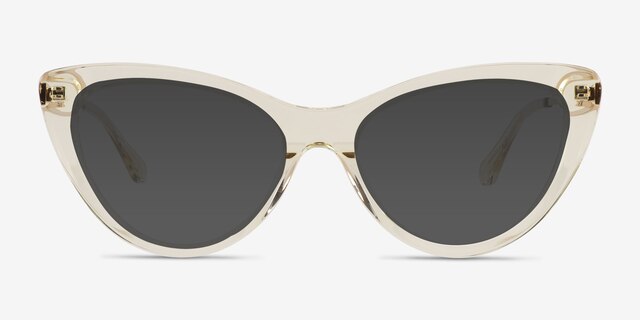 Draft Clear Yellow AcetateSunglass Frames from EyeBuyDirect, Front View