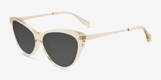 Draft Clear Yellow AcetateSunglass Frames from EyeBuyDirect, Angle View