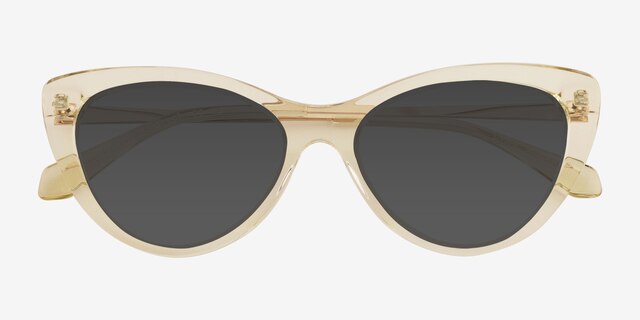 Draft Clear Yellow AcetateSunglass Frames from EyeBuyDirect, Closed View