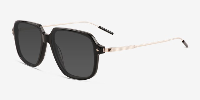 Stitch Black AcetateSunglass Frames from EyeBuyDirect, Angle View