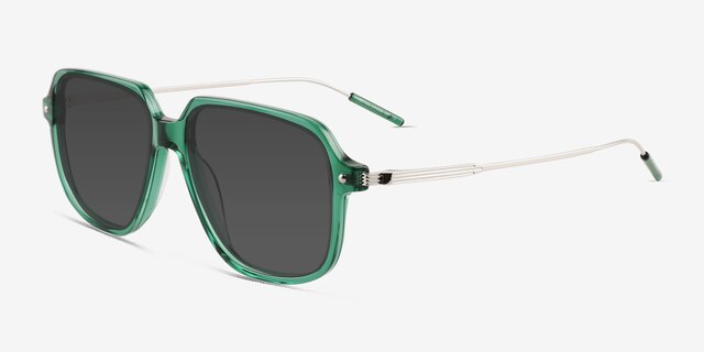 Stitch Clear Green AcetateSunglass Frames from EyeBuyDirect, Angle View