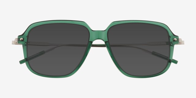 Stitch Clear Green AcetateSunglass Frames from EyeBuyDirect, Closed View