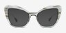 Glasswing Striped Gray AcetateSunglass Frames from EyeBuyDirect, Front View
