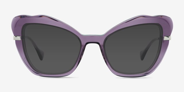 Glasswing Purple AcetateSunglass Frames from EyeBuyDirect, Front View