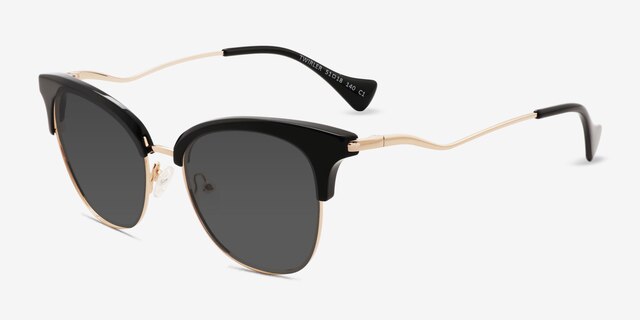 Twirler Black AcetateSunglass Frames from EyeBuyDirect, Angle View