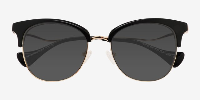 Twirler Black AcetateSunglass Frames from EyeBuyDirect, Closed View