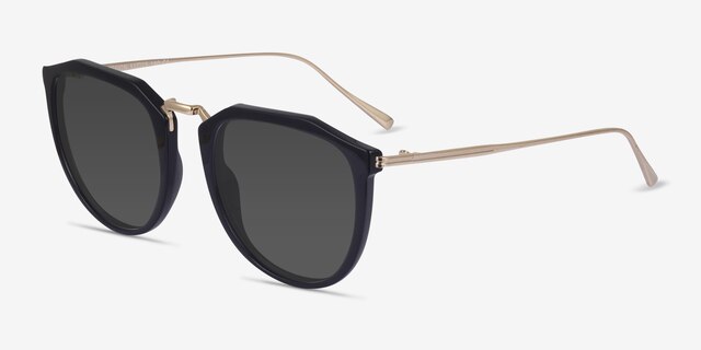 Succession Black AcetateSunglass Frames from EyeBuyDirect, Angle View