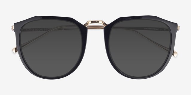 Succession Black AcetateSunglass Frames from EyeBuyDirect, Closed View