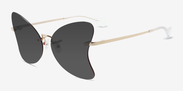 Gossamer Gold MetalSunglass Frames from EyeBuyDirect, Angle View
