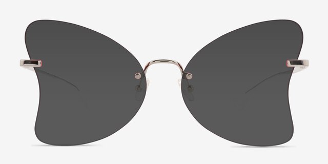 Gossamer Silver MetalSunglass Frames from EyeBuyDirect, Front View