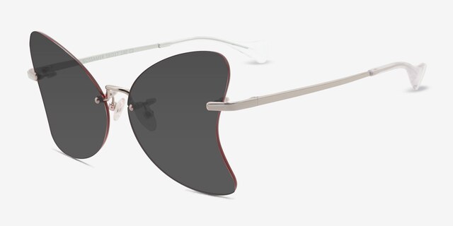Gossamer Silver MetalSunglass Frames from EyeBuyDirect, Angle View