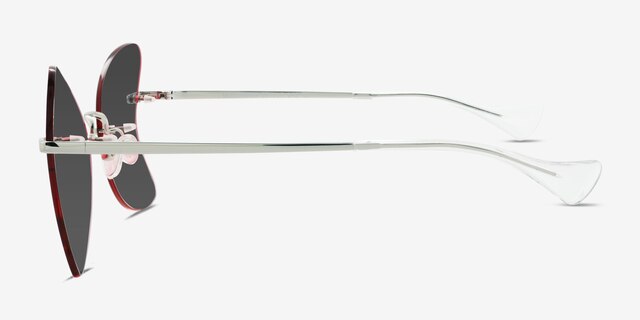 Gossamer Silver MetalSunglass Frames from EyeBuyDirect, Side View