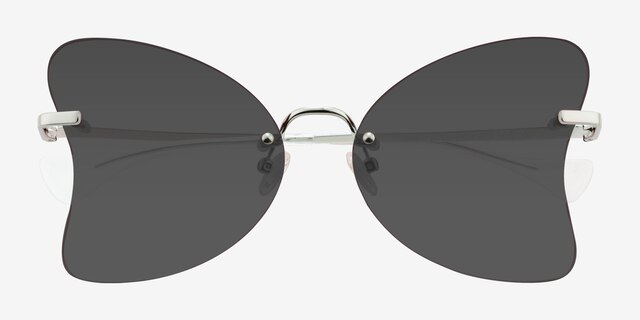 Gossamer Silver MetalSunglass Frames from EyeBuyDirect, Closed View
