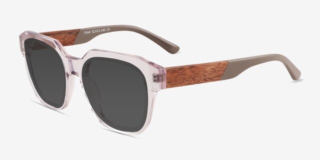 Teak Gray AcetateSunglass Frames from EyeBuyDirect, Angle View