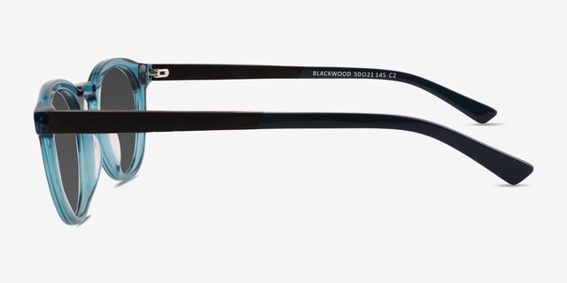 Blackwood Blue AcetateSunglass Frames from EyeBuyDirect, Side View