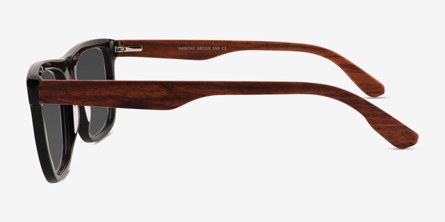 Habitat Black AcetateSunglass Frames from EyeBuyDirect, Side View
