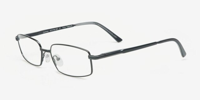 Conthey Noir TitaniumMontures de lunettes de vue d'EyeBuyDirect, Vue d'Angle