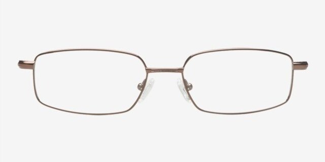 Conthey Brown TitaniumEyeglass Frames from EyeBuyDirect, Front View