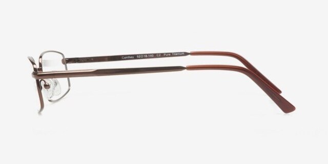 Conthey Brown TitaniumEyeglass Frames from EyeBuyDirect, Side View