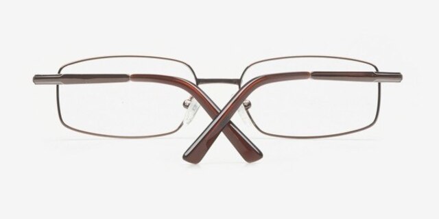 Conthey Brown TitaniumEyeglass Frames from EyeBuyDirect, Closed View