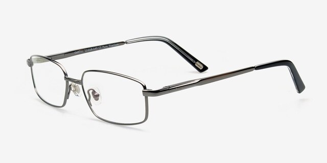Conthey Gunmetal TitaniumEyeglass Frames from EyeBuyDirect, Angle View