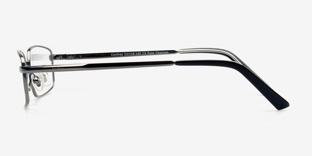 Conthey Gunmetal TitaniumEyeglass Frames from EyeBuyDirect, Side View