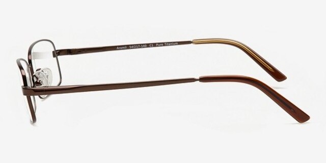 Aramil Brun TitaniumMontures de lunettes de vue d'EyeBuyDirect, Vue de Côté