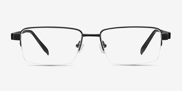 Aron Black TitaniumEyeglass Frames from EyeBuyDirect, Front View