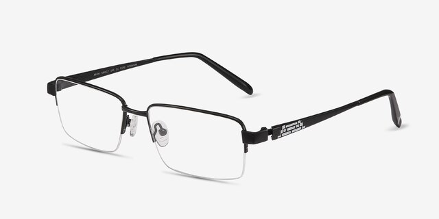 Aron Black TitaniumEyeglass Frames from EyeBuyDirect, Angle View