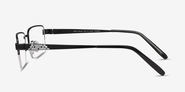 Aron Black TitaniumEyeglass Frames from EyeBuyDirect, Side View