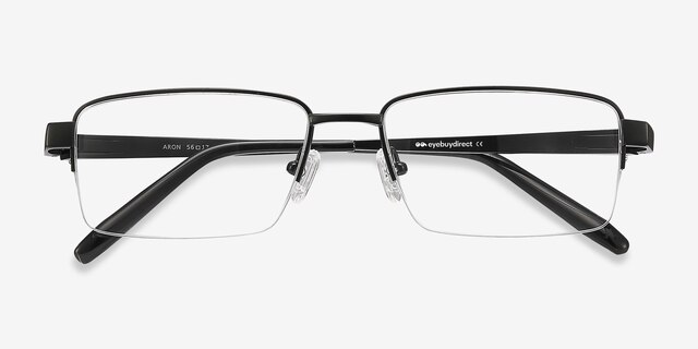 Aron Black TitaniumEyeglass Frames from EyeBuyDirect, Closed View
