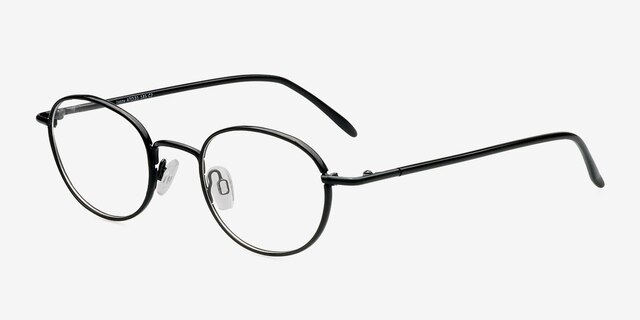 Jazzy Black MetalEyeglass Frames from EyeBuyDirect, Angle View