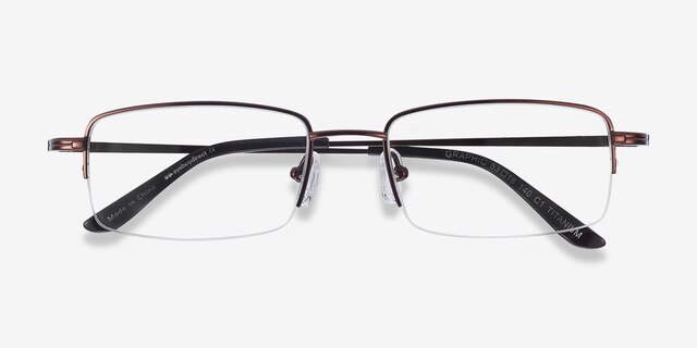 Graphic Coffee TitaniumEyeglass Frames from EyeBuyDirect, Closed View
