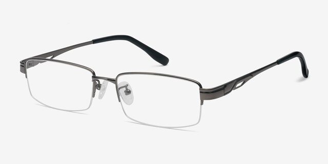 Emerge Gunmetal TitaniumMontures de lunettes de vue d'EyeBuyDirect, Vue d'Angle