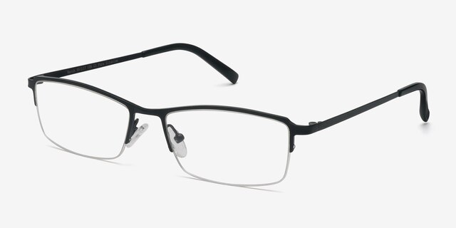 Hatch Black TitaniumEyeglass Frames from EyeBuyDirect, Angle View