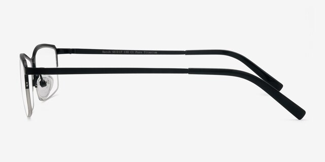 Hatch Black TitaniumEyeglass Frames from EyeBuyDirect, Side View
