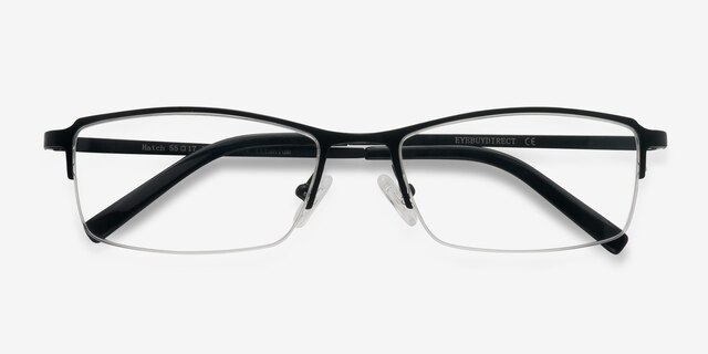 Hatch Black TitaniumEyeglass Frames from EyeBuyDirect, Closed View