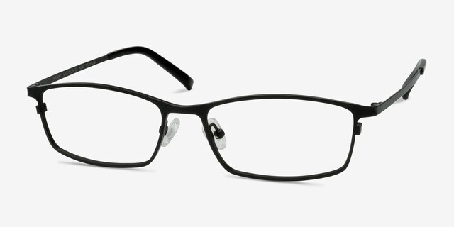 Present Noir TitaniumMontures de lunettes de vue d'EyeBuyDirect, Vue d'Angle