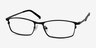 Present Noir TitaniumMontures de lunettes de vue d'EyeBuyDirect, Vue d'Angle