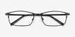 Present Black TitaniumEyeglass Frames from EyeBuyDirect, Closed View
