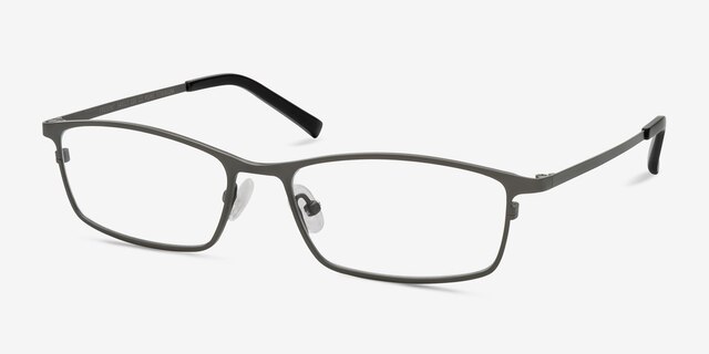Present Gunmetal TitaniumEyeglass Frames from EyeBuyDirect, Angle View