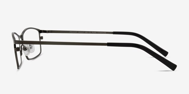 Present Gunmetal TitaniumEyeglass Frames from EyeBuyDirect, Side View