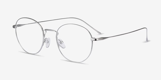 Aegis Silver TitaniumEyeglass Frames from EyeBuyDirect, Angle View